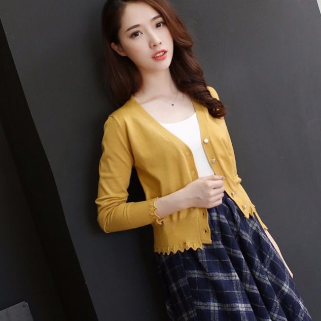 Áo Khoác Len cardigan Tay Ngắn plus size Thời Trang Xuân Thu Cho Nữ