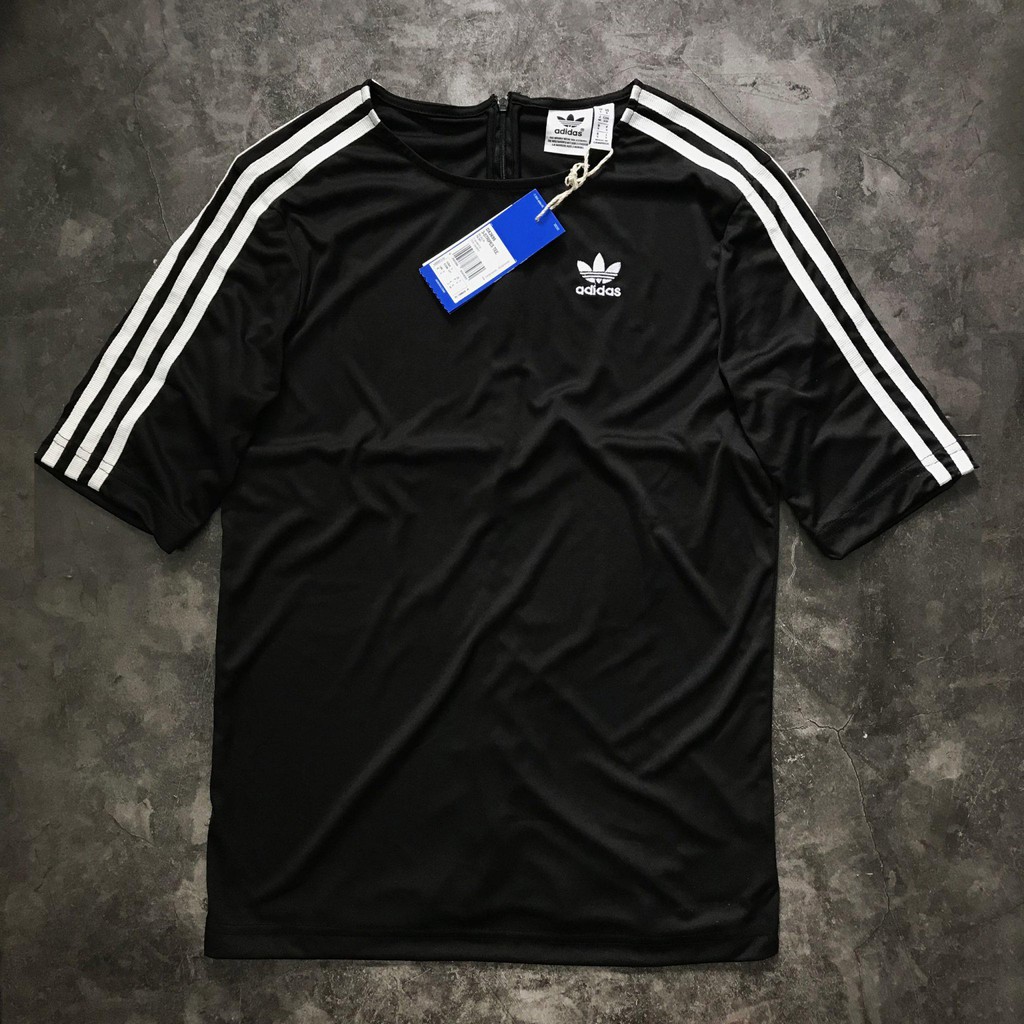 (HÀNG XUẤT XỊN) Áo thun das đen 3 sọc vai đơn giản 3 STRIPES TEE DX3695 BLACK