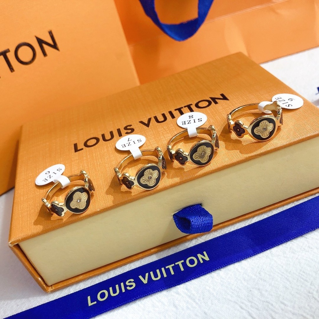 Nhẫn Louis Vuitton Phong Cách Hàn Quốc Đơn Giản Mạ Vàng / Bạc 925 Dành Cho Nữ