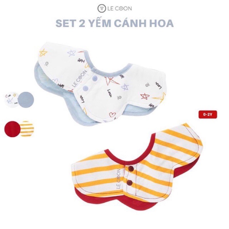 [ Le coon] Sét 2 yếm ngôi sao, cánh hoa