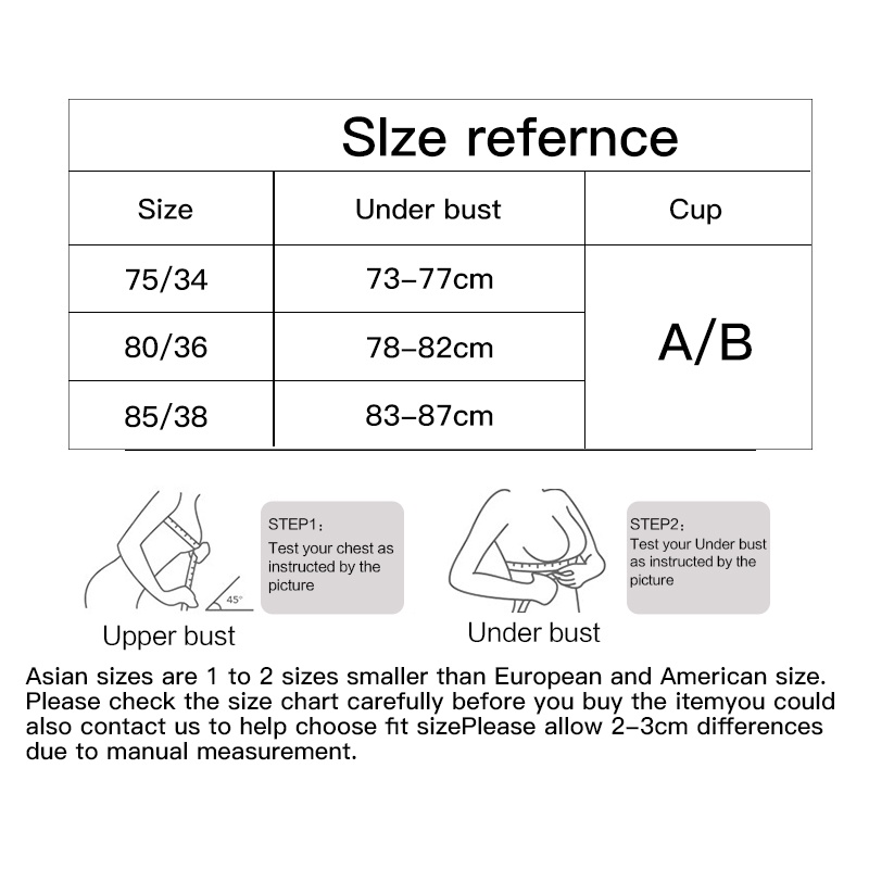 Áo ngực ECMLN không gọng không đường may màu trơn thời trang gợi cảm dành cho nữ