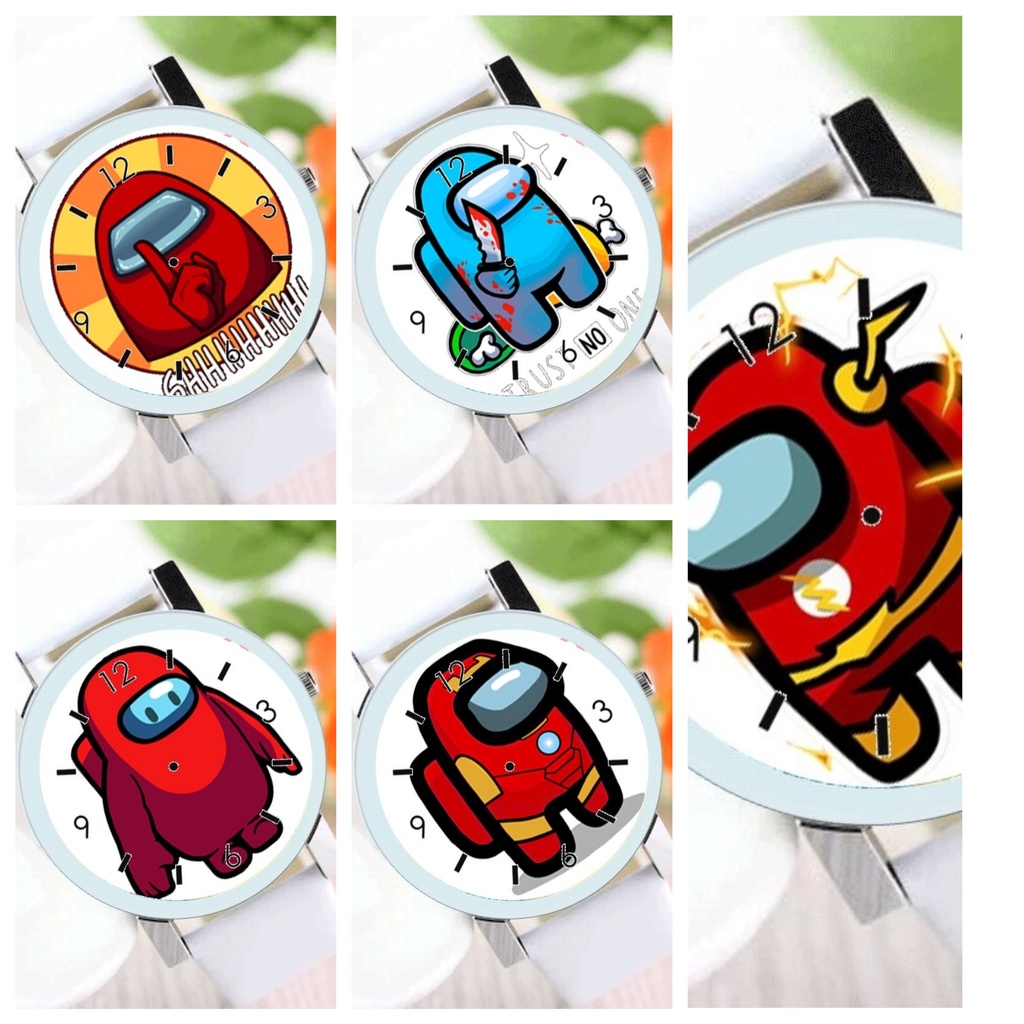 Đồng hồ đeo tay nam nữ in hình AMONG US game chibi anime tiện lợi thời trang cá tính
