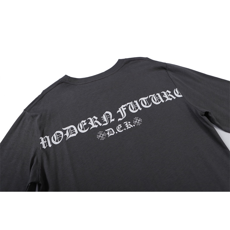 Áo Thun Cotton Tay Dài In Hình Chrome Hearts Cổ Điển Thời Trang Cho Nam Nữ