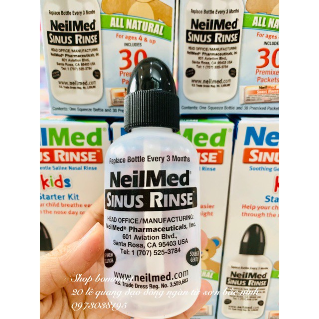 [Neilmed ] Bình rửa mũi Sinus Rinse kèm 30 gói muối cho bé