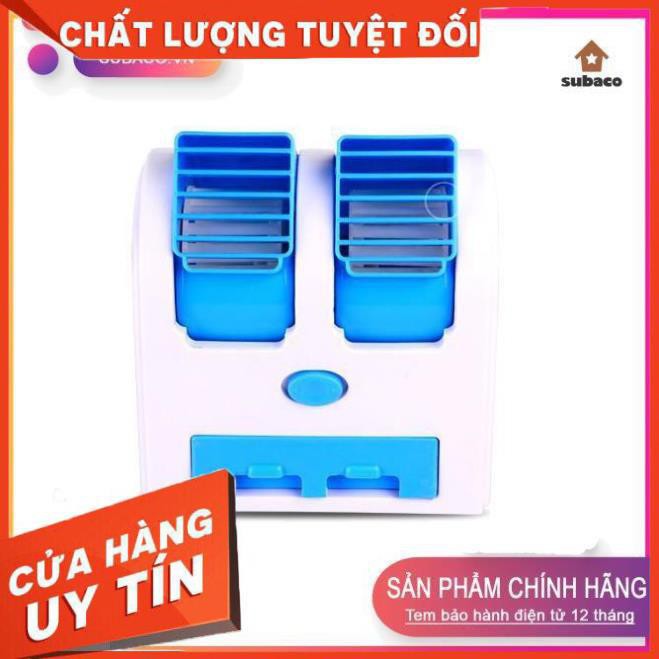 [HOT SALE] Quạt Đá Điều Hòa Mini 2 Cửa Gió Chạy Điện 5V Hoặc 3 Pin AA