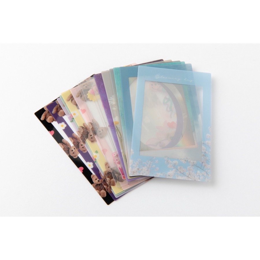Toploader Decor ARTBOX Hàn Quốc Trang Trí Card Ảnh Photocard Polaroid  18 Khung Ribbon Confetti Nhiều Họa Tiết Gấu Đáng Yêu