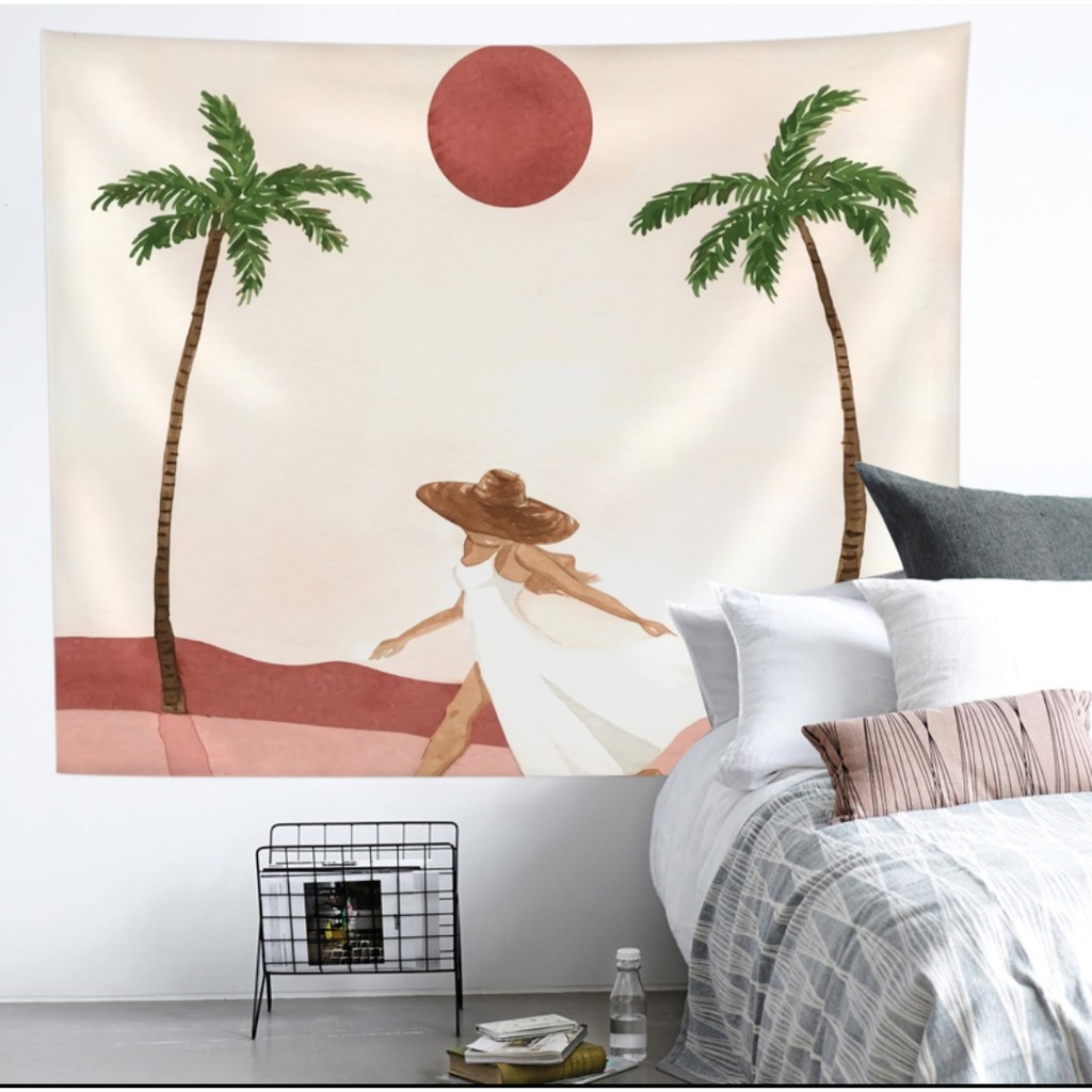 (150x130cm)-Thảm treo tường phong cách bắc âu trừu tượng/ Vải treo tường decor/Tapestry hanging cloth/ Wall Tapestry