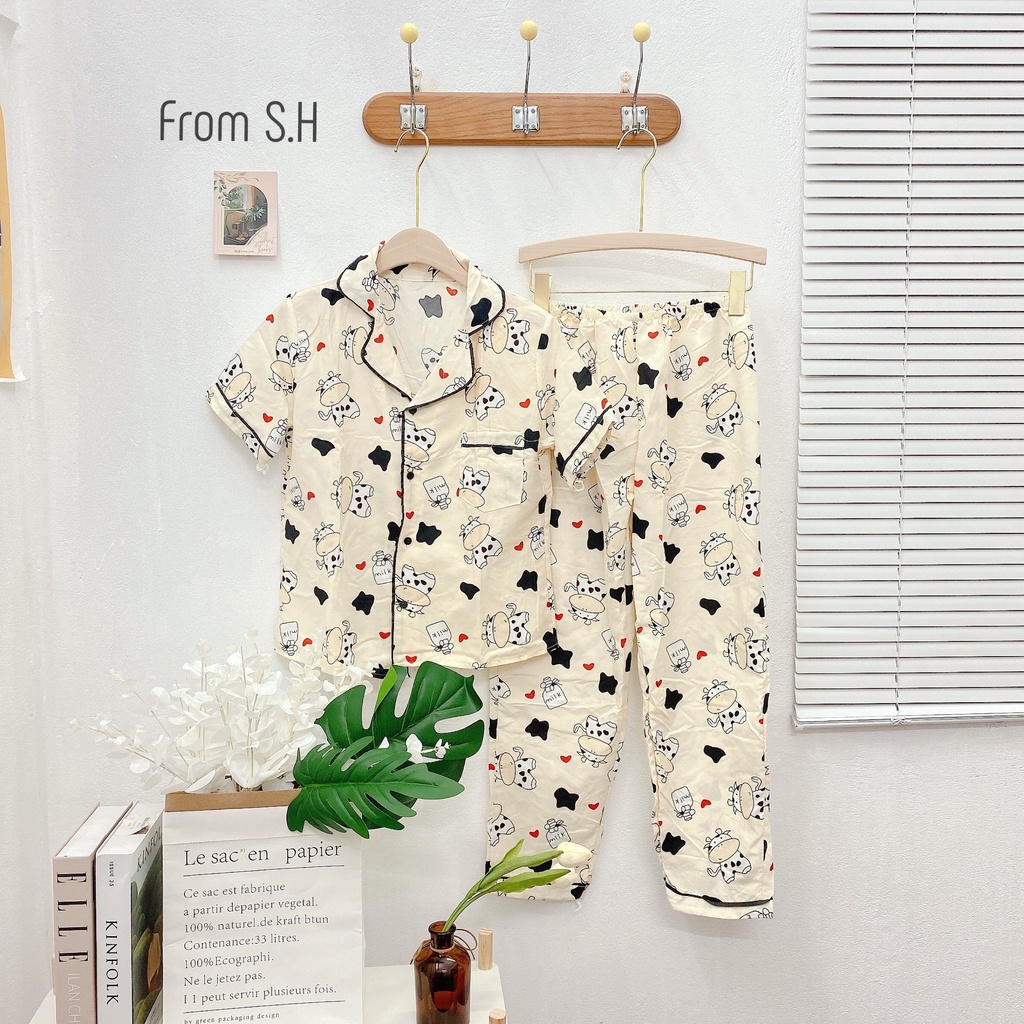 Bộ đồ mặc nhà/ bộ đồ ngủ kate thái áo cộc quần dài