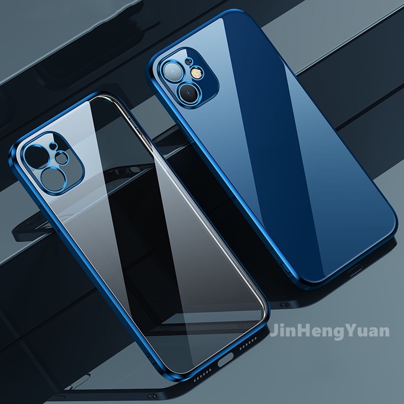 Ốp Điện Thoại TPU Silicon Mềm Trong Suốt Mạ Điện Chống Rơi Cho Iphone 13 12 11 Pro Max 7 8 Plus X XS XR