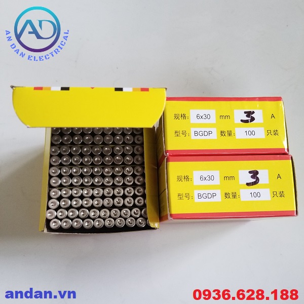 Cầu Chì Thuỷ Tinh, Ruột chì thủy tinh 6x30 – 1A, 2A, 3A, 4A, 5A, 6A, 10A, 15A, 20A, 30A