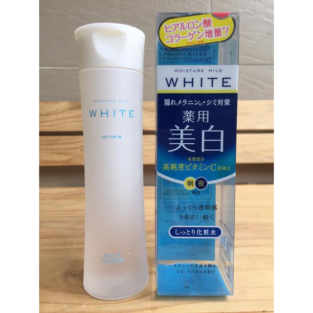 Nước hoa hồng, dưỡng trắng da, Kose Moisture Mild White 180ml của Nhật,HK095