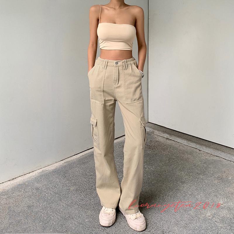 Quần Jeans Nữ Lưng Cao Có Túi Màu Sắc Thời Trang