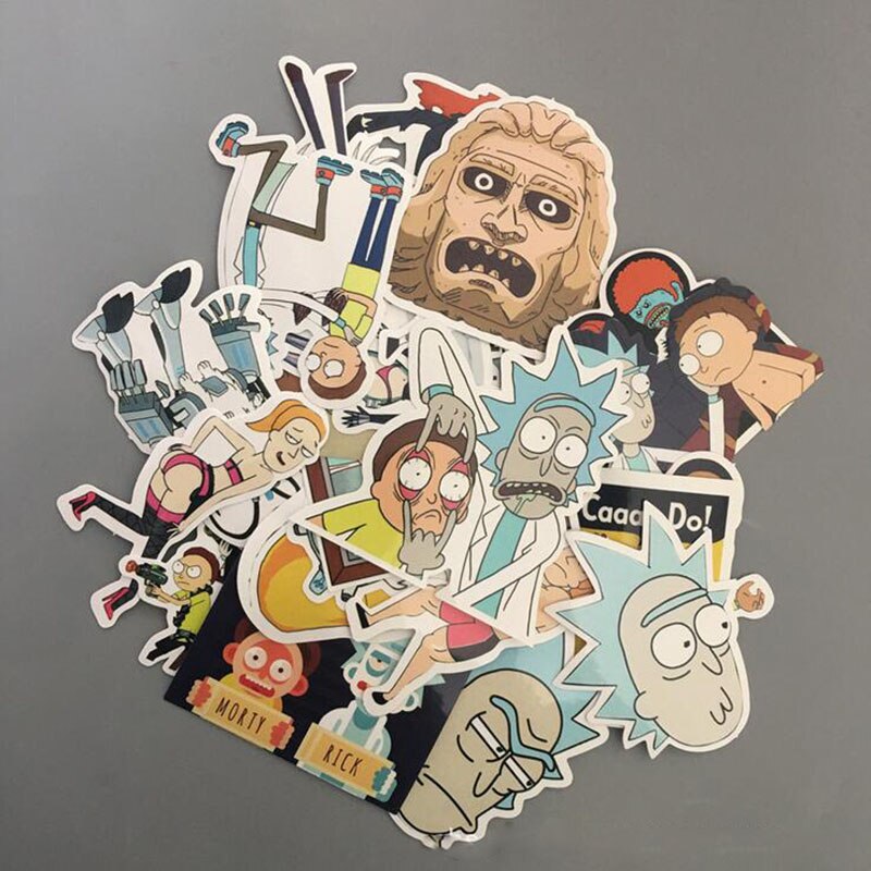 Set 35 Nhãn Dán Trang Trí Hình Nhân Vật Phim Hoạt Hình "Rick And Morty"