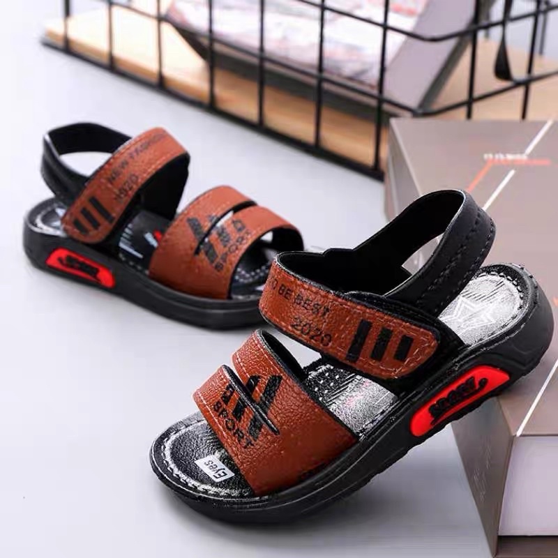dép quai hâu trẻ con nam giả da sport chất liệu cao su siêu dẻo