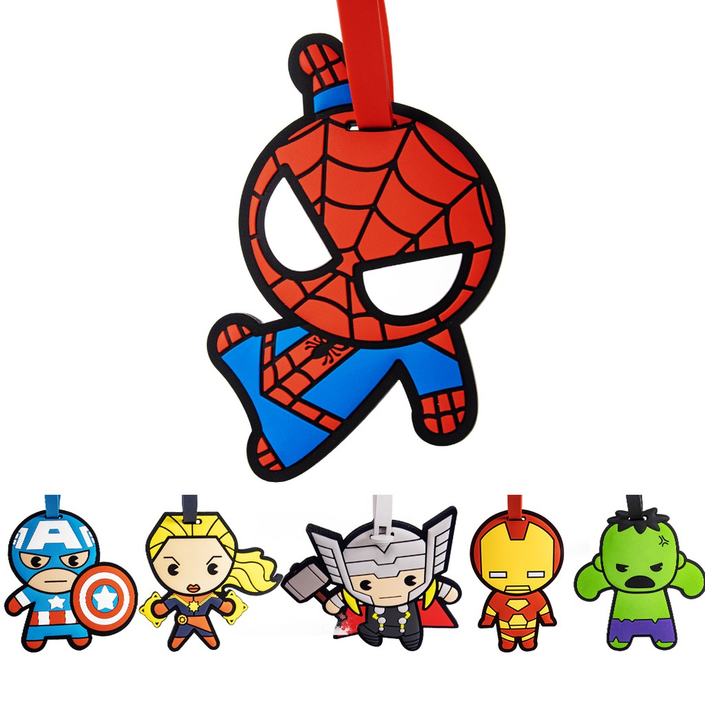 Thẻ đeo hành lý hình siêu anh hùng Marvel dễ thương