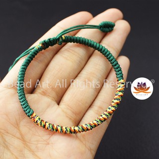 Vòng Tay Dây Ngũ Sắc Thắt Chỉ Màu Tibet Handmade (XANH LÁ-NGŨ SẮC), Vòng Tay Phong Thuỷ, Chuỗi Hạt S50 - Bead Art