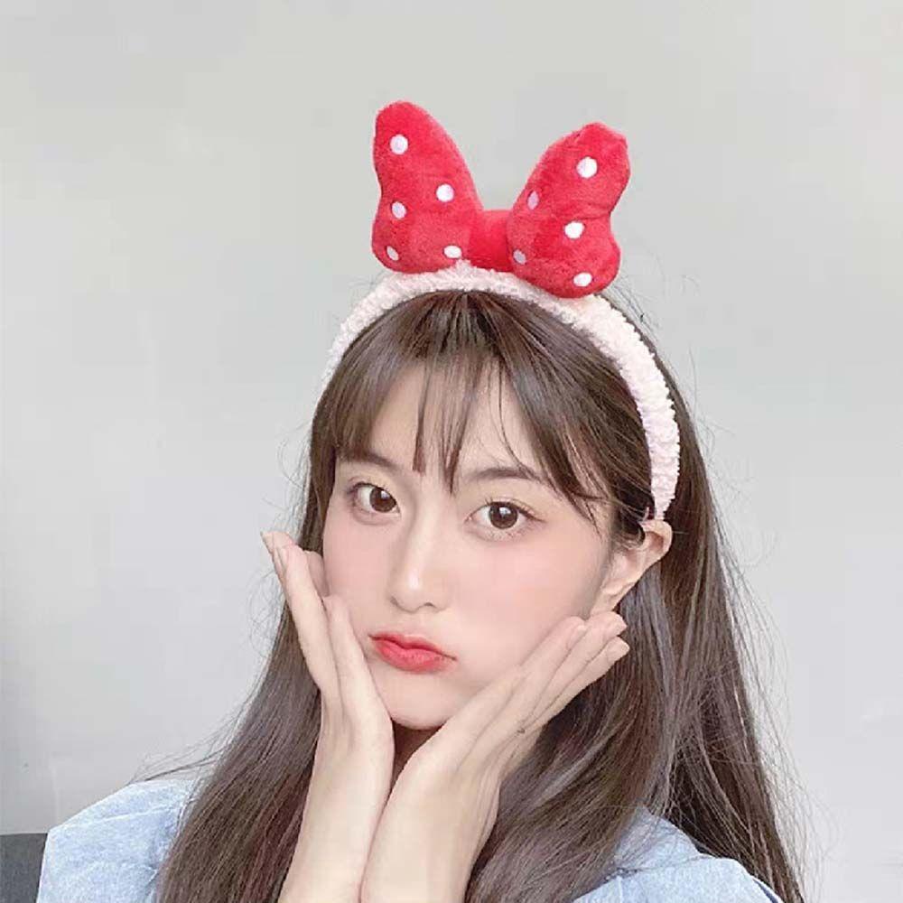 Băng Đô Cài Tóc Chống Trượt Hình Chú Gấu Pooh / Voi / Minnie Nhồi Bông Nhỏ Nhắn Dễ Thương Cho Bạn Gái