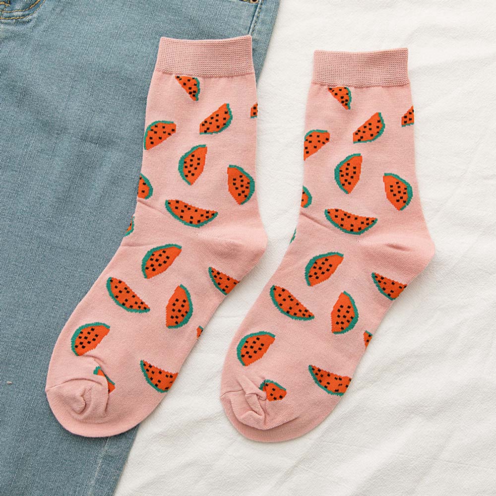 Vớ Cotton Họa Tiết Trái Cây Xinh Xắn Dành Cho Nữ