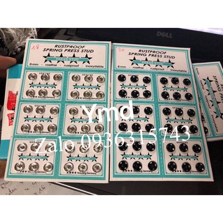 Khuy bấm sịn + cúc bấm khâu + nút áo