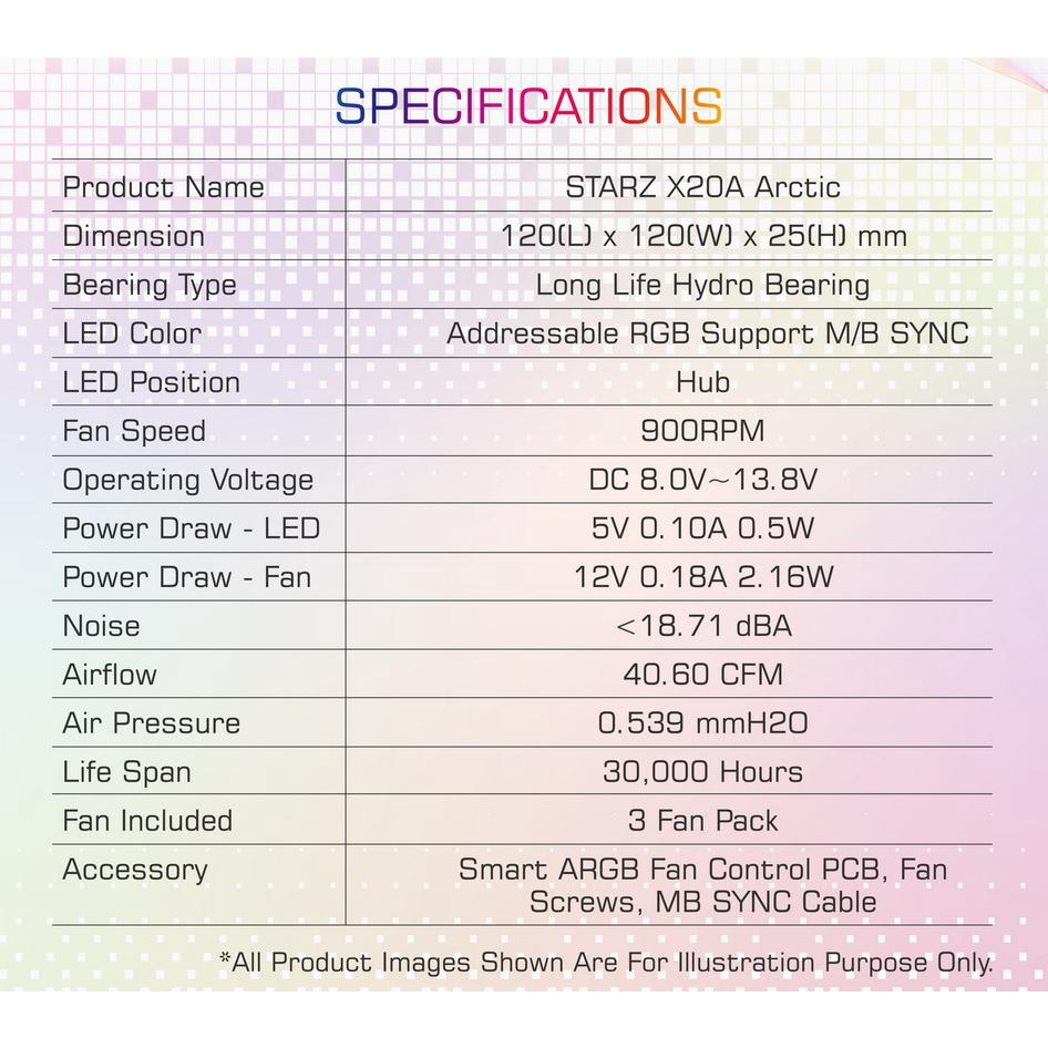 Quạt tản nhiệt, FAN Case XIGMATEK STARZ - X20A ARTIC ARGB