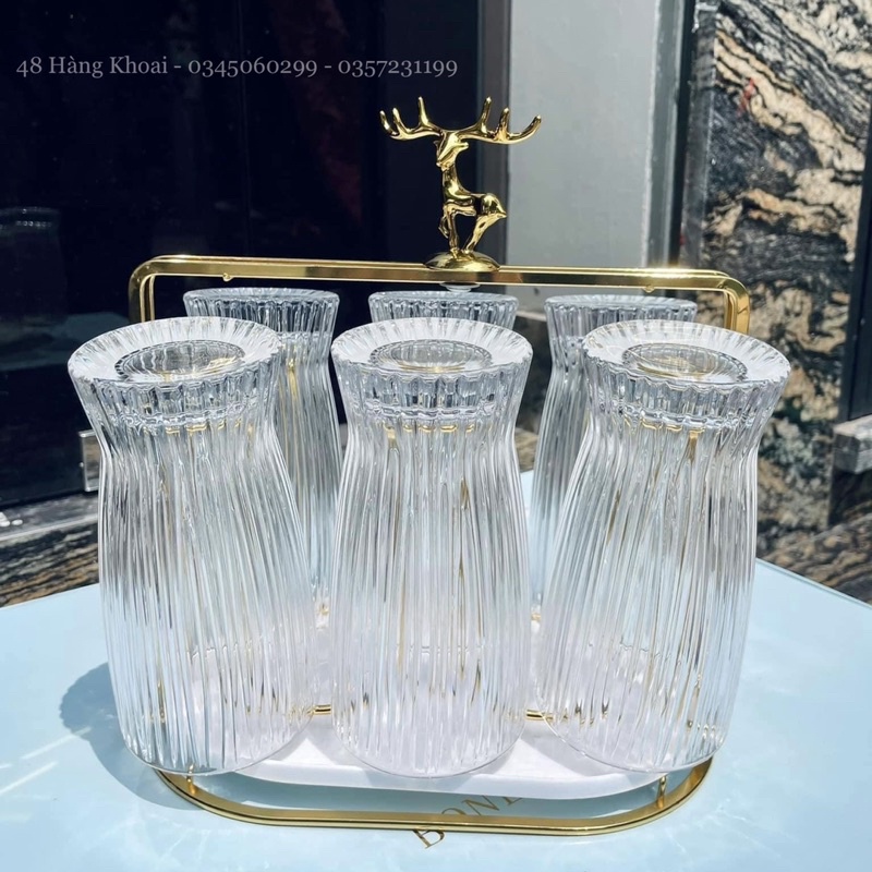 Bộ 6 Ly Thuỷ Tinh Uống Nước Cao