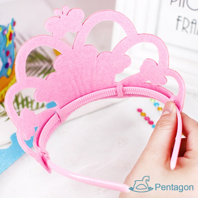 Vương Miện Vải Không Dệt Đính Vương Miện Làm Thủ Công Cho Bé