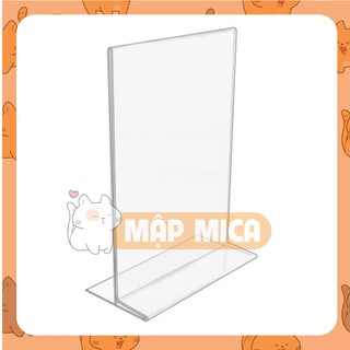 Kệ Menu Mica ĐỨNG A5 Đế Lùa