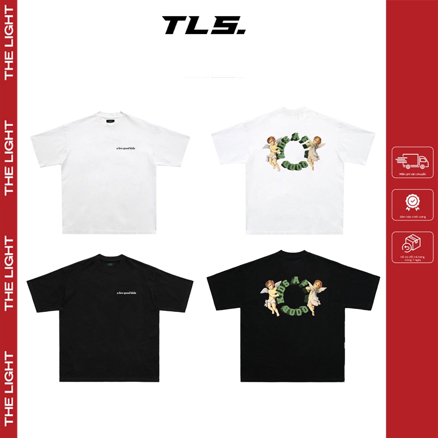 Áo thun AFGK peace angel logo unisex form rộng TLS oversize chất liệu cotton thời trang nam nữ