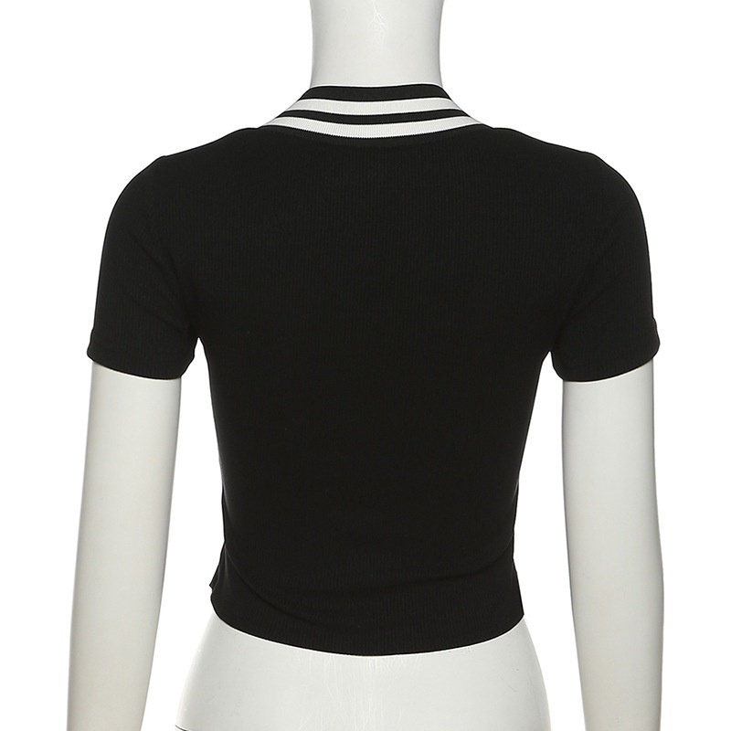 Áo Thun Ngắn Tay Cổ Vuông Thắt Dây Thời Trang Cho Nữ