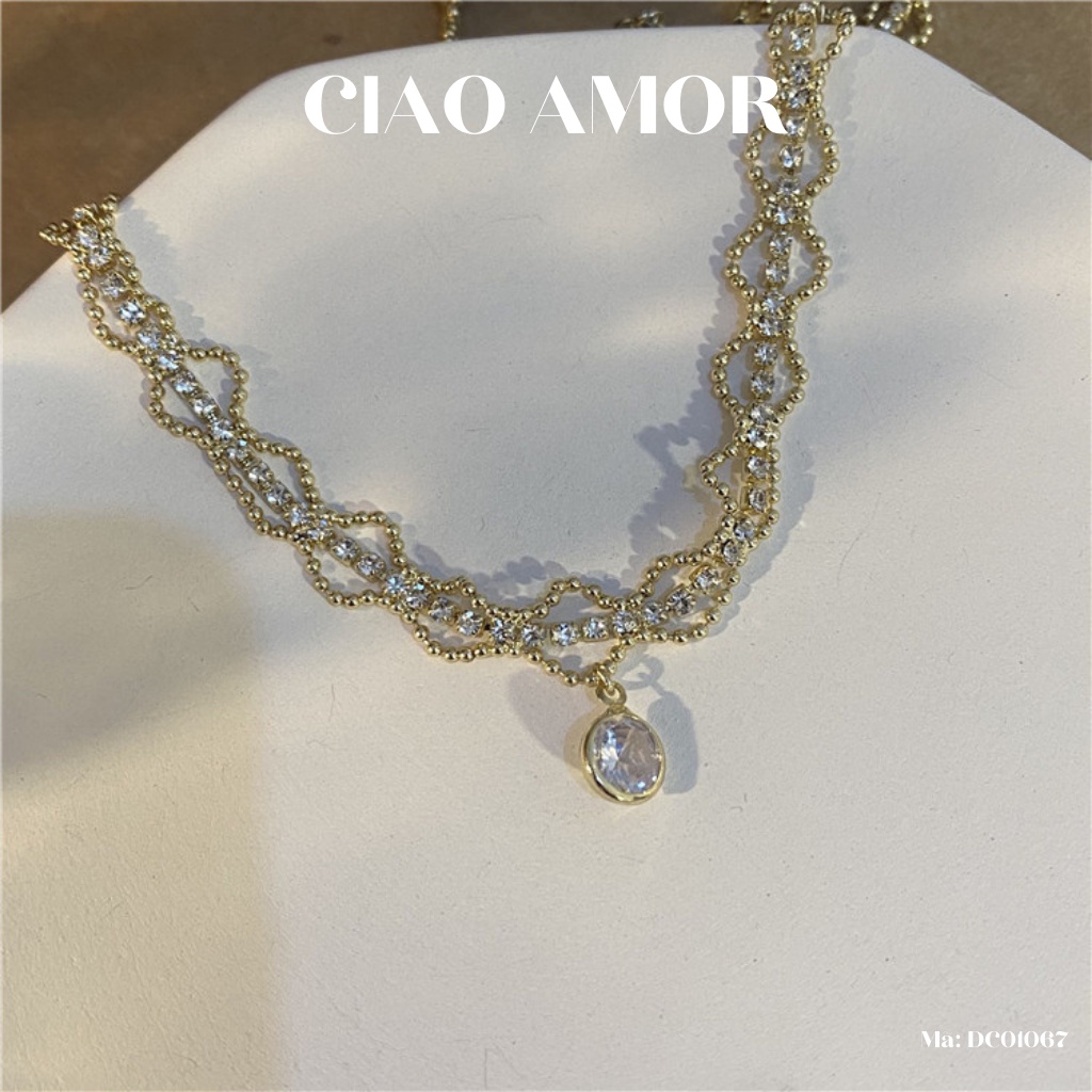 Dây chuyền nữ, Choker nữ tích hạt nhỏ Trang sức Ciao Amor Hàn Quốc - DC0167