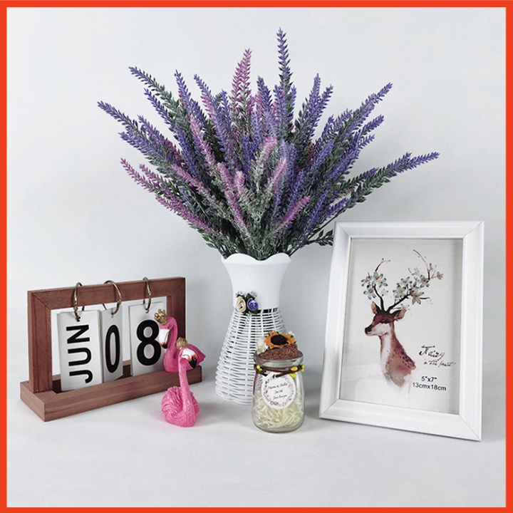 Hoa giả lavender gồm 5 màu trang trí decor nhà cửa shop đồ 38cm