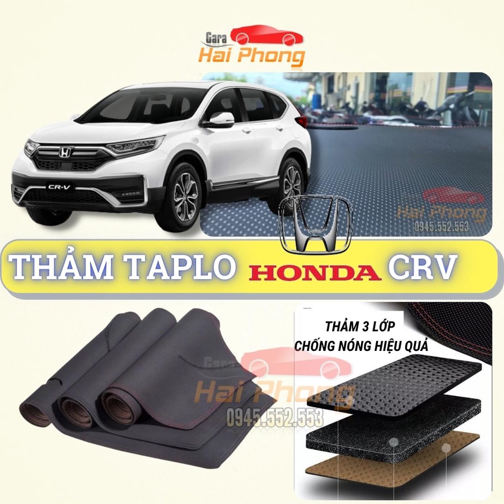 Thảm taplo Honda CRV 2013 - 2021 dập vân Cacbon cao cấp, chống nóng ô tô hiệu quả