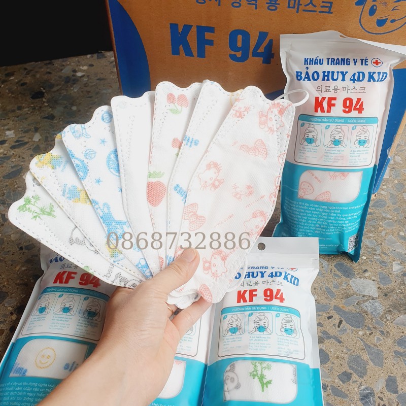 Khẩu Trang 4D TRẺ EM KF94 Công Nghệ Dập Hàng Quốc - Hàng Chính Hãng Công Ty THNN Trịnh Trung
