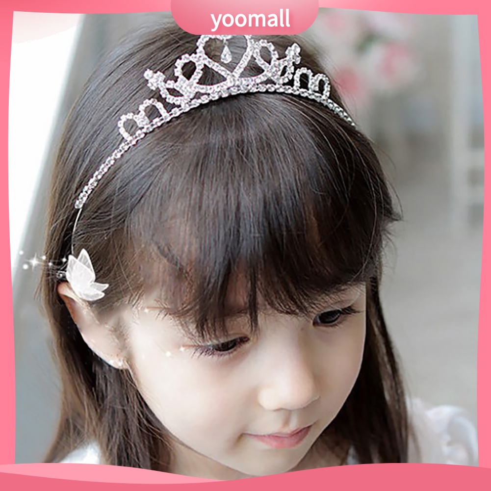 Cài tóc họa tiết vương miện công chúa đính đá sang trọng cho bé gái