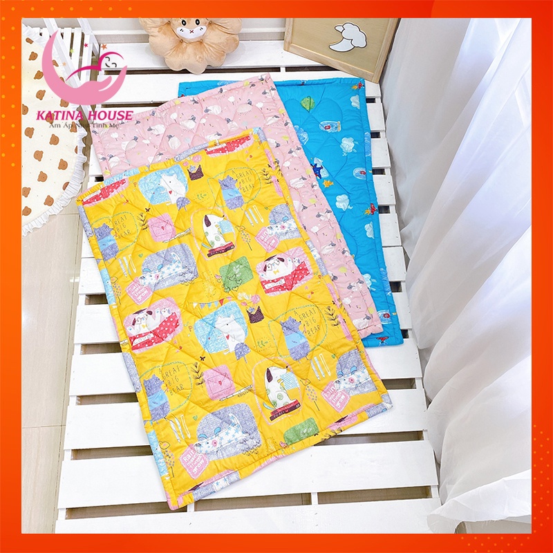 Nệm cho bé đi học mầm non 80x120cm, vải Cotton Satin Hàn Quốc mềm mát, thấm hút tốt, nhiều họa tiết đáng yêu