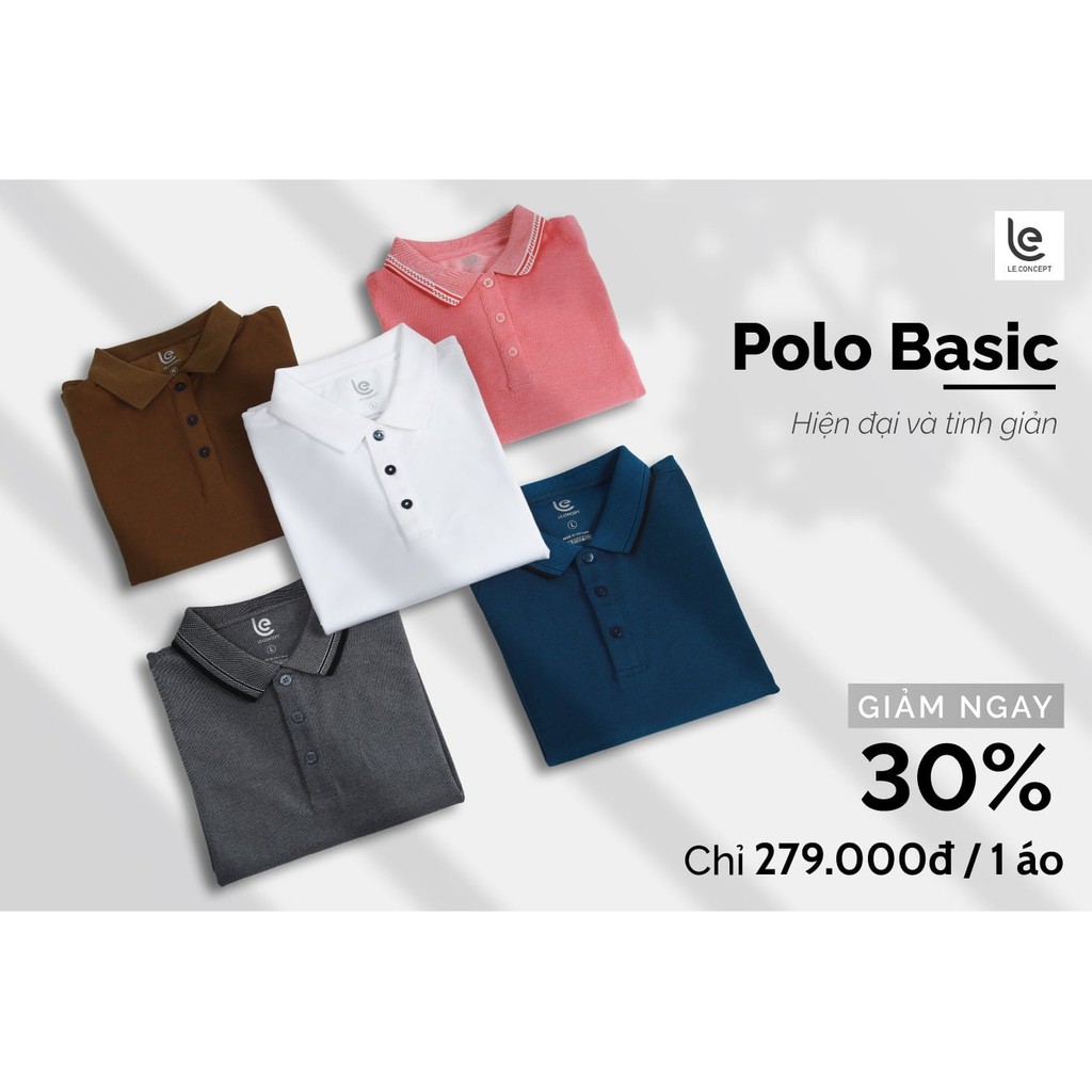 Áo Polo nam Basic Le Concept cotton cao cấp các màu (Hàng Việt Nam, chống nhăn, ảnh thật)