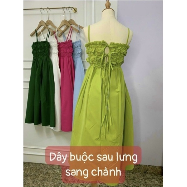 VÁY/ĐẦM/MAXI HAI DÂY BÈO CHUN NGỰC ĐAN BUỘC DÂY SAU DÁNG DÀI XOÈ MẶC ĐƯỢC 2 KIỂU SIÊU HOT