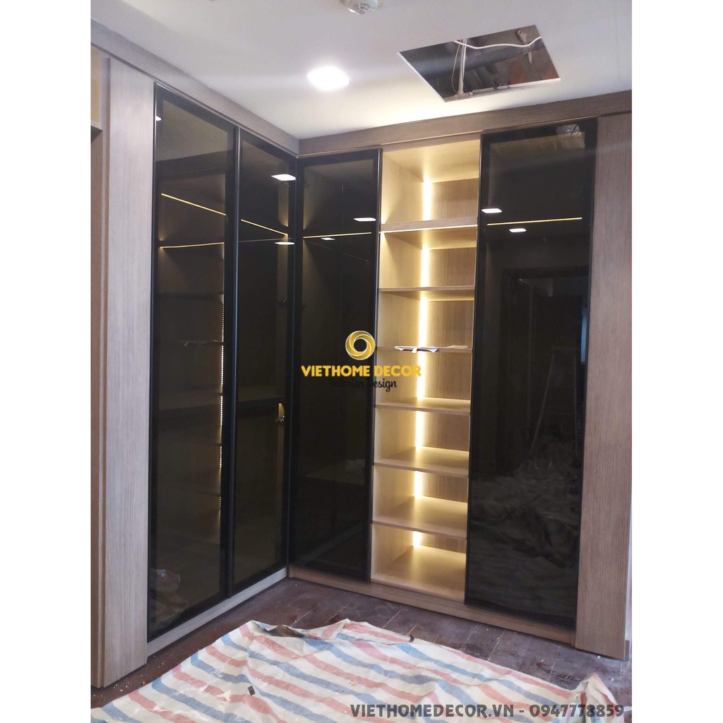 Tủ quần áo cánh kính - tủ quần áo phòng thay đồ - viethome decor