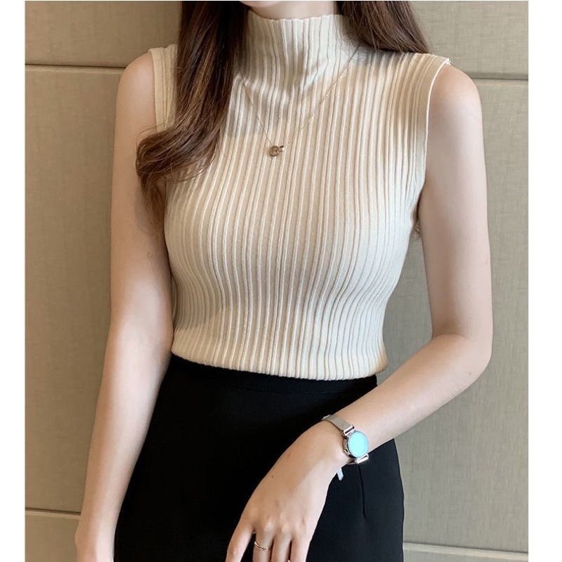 Áo len nhún cổ 3 phân sát nách