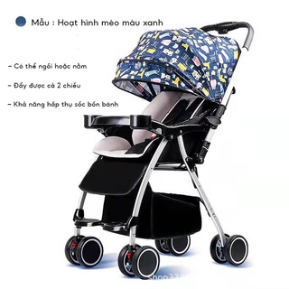 [HOT 2022]Xe đẩy em bé, xe đẩy trẻ sơ sinh 2 chiều , Gấp Gọn Và tháo rời bánh xe cao su 🎀 Baby_Shark.99🎀