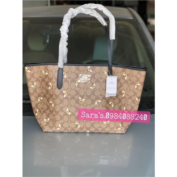 Túi Coach tote phom to hoạ tiết ong 🐝 sẵn sale