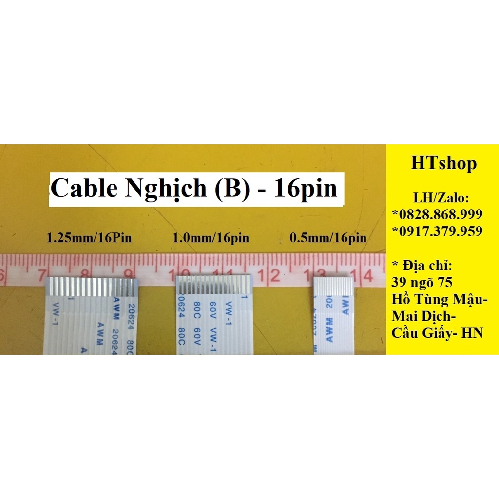 Cable FFC NGHỊCH (Type B): (Chân pin: 0.5-1.0-1.25mm) - (Số pin: 16-21-23-25-32pin) - (Chiều dài: 25-45cm)