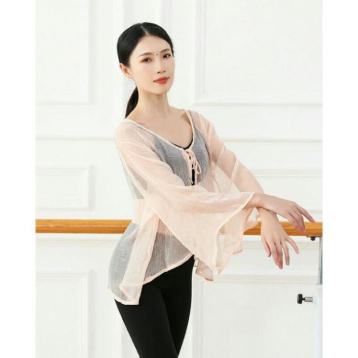 Áo voan ngắn tay lỡ múa cổ trang Trung Quốc A77 Uyển Nhi | BigBuy360 - bigbuy360.vn