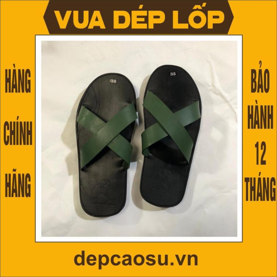 Dép cao su 2 quai chéo táo 4 màu, được làm thủ công của Vua dép lốp Phạm Quang Xuân, ảnh thật, bảo hàng và sẵn hàng