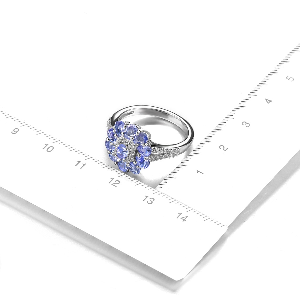 Dây Chuyền Bạc S925 Đính Đá Tanzanite Tự Nhiên Cao Cấp Cho Nữ