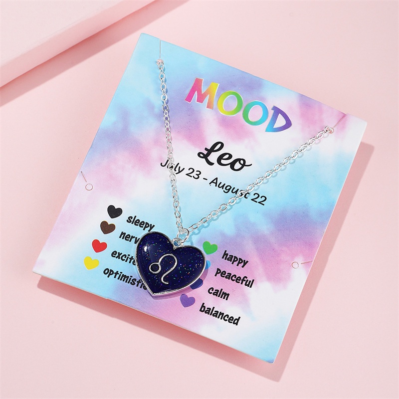 Vòng cổ RINHOO màu bạc mặt hình 12 chòm sao cung hoàng đạo thời trang cho nam nữ