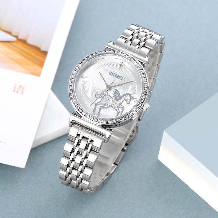 SKMEI 1686 Fashion Ladies Quartz Đồng hồ bằng thép không gỉ chống thấm nước cho bạn gái