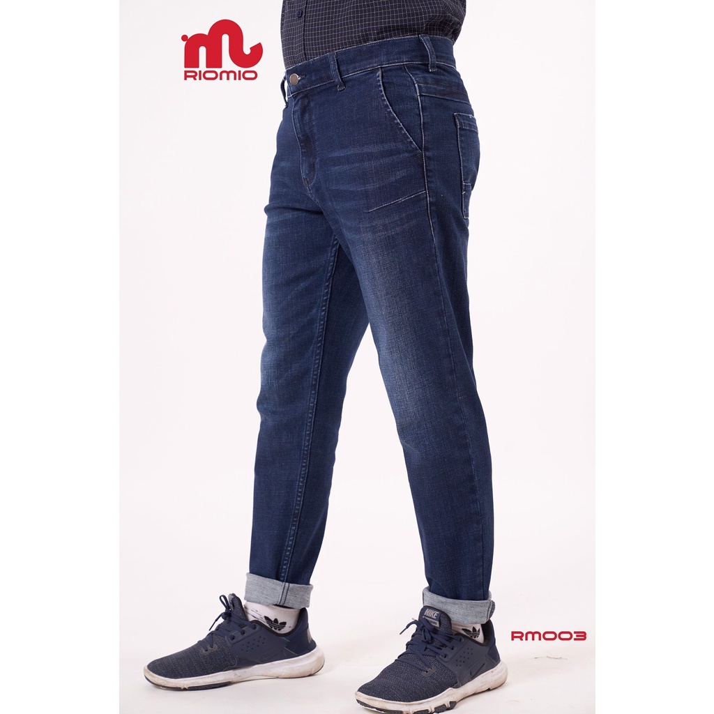 Quần jean nam đại Riomio màu xanh túi chéo