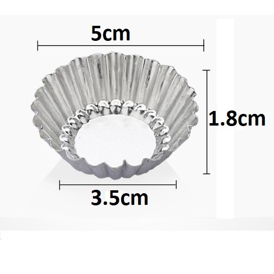 SET 10 CHÉN NHÔM BÁNH PIE/TART 5CM