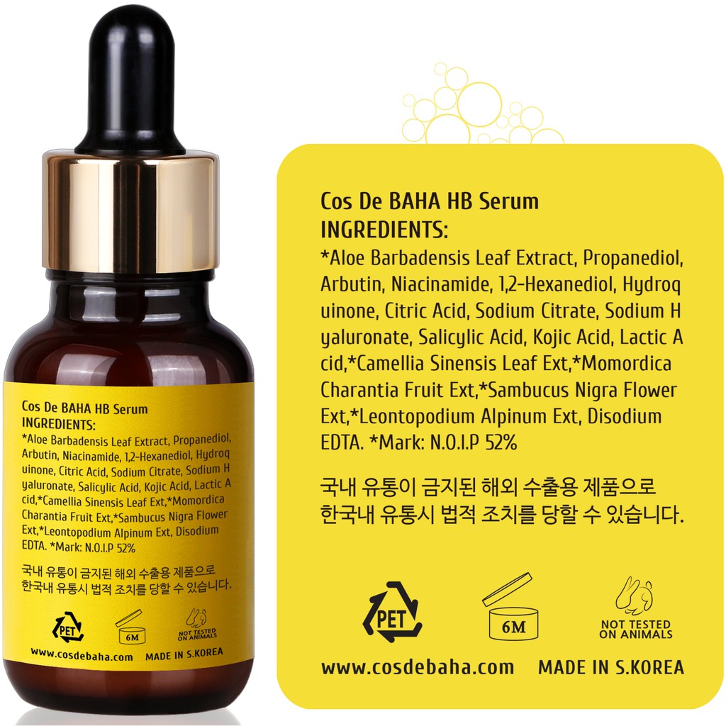 Serum 30ml Cos De BAHA - HB Giúp Loại Bỏ Đốm Đen Trên Da Hiệu Quả